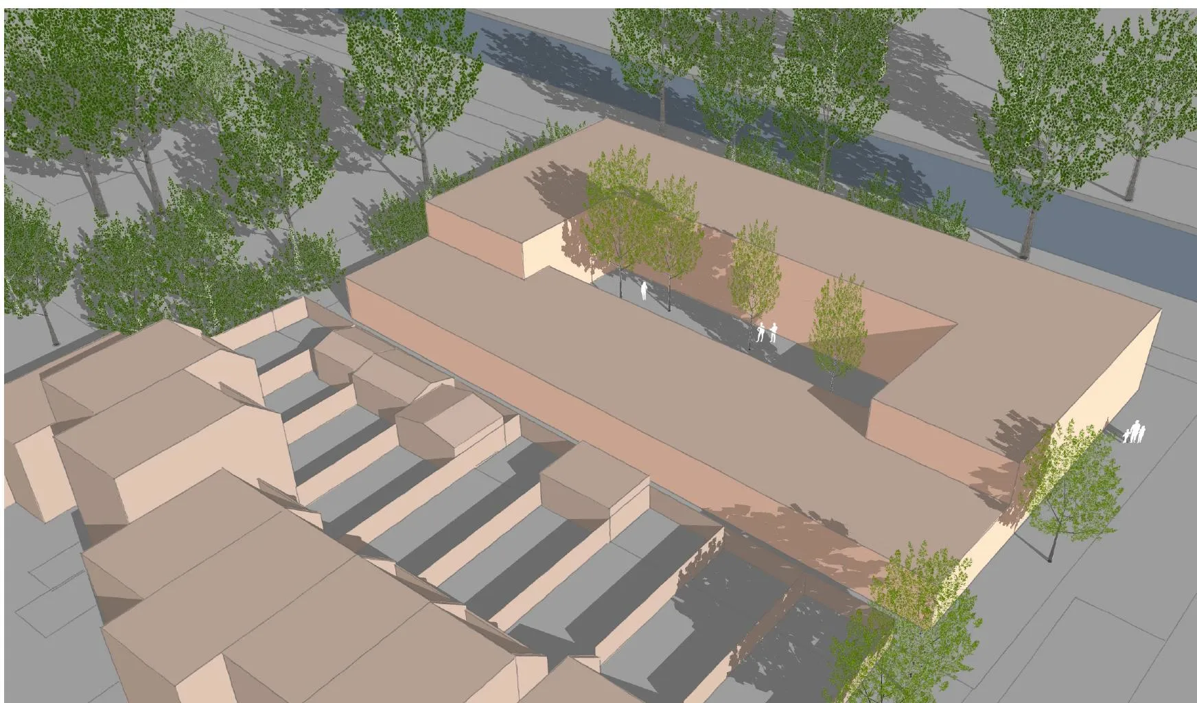 Schematisch structuurontwerp voor de nieuwe woon- en dagvoorziening aan de Berkenweg