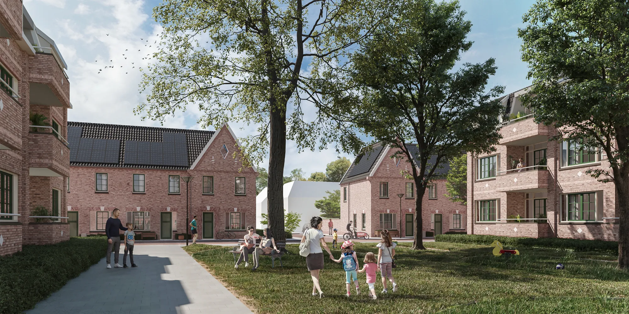 Groene ontmoetingsruimte in het plan voor Bloemwijk