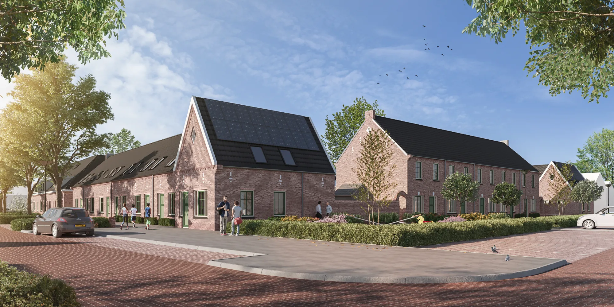 Straatbeeld van de vernieuwde Bloemwijk in Alkmaar