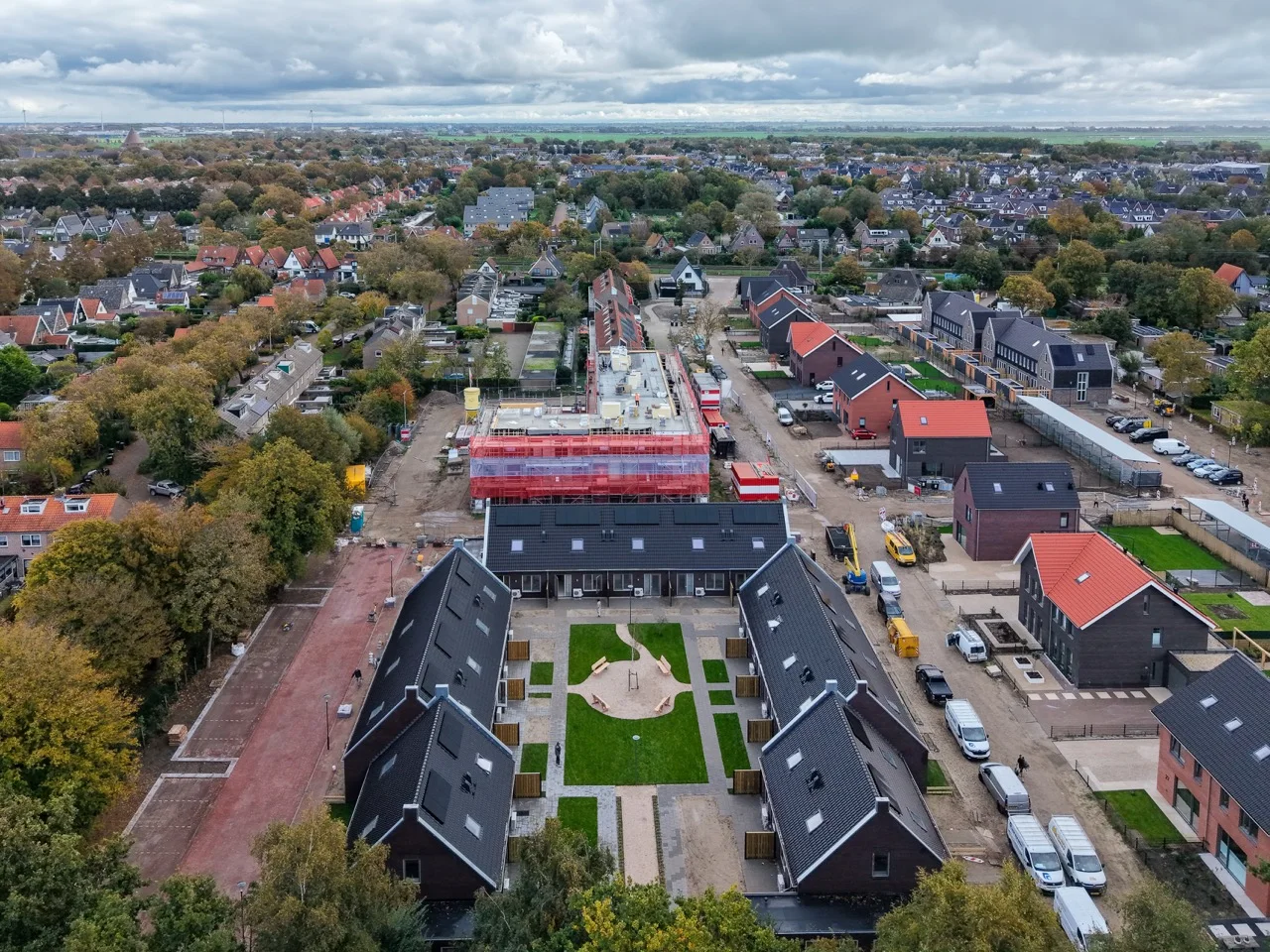 Luchtfoto van de woningbouwontwikkeling Duinzicht in Heiloo
