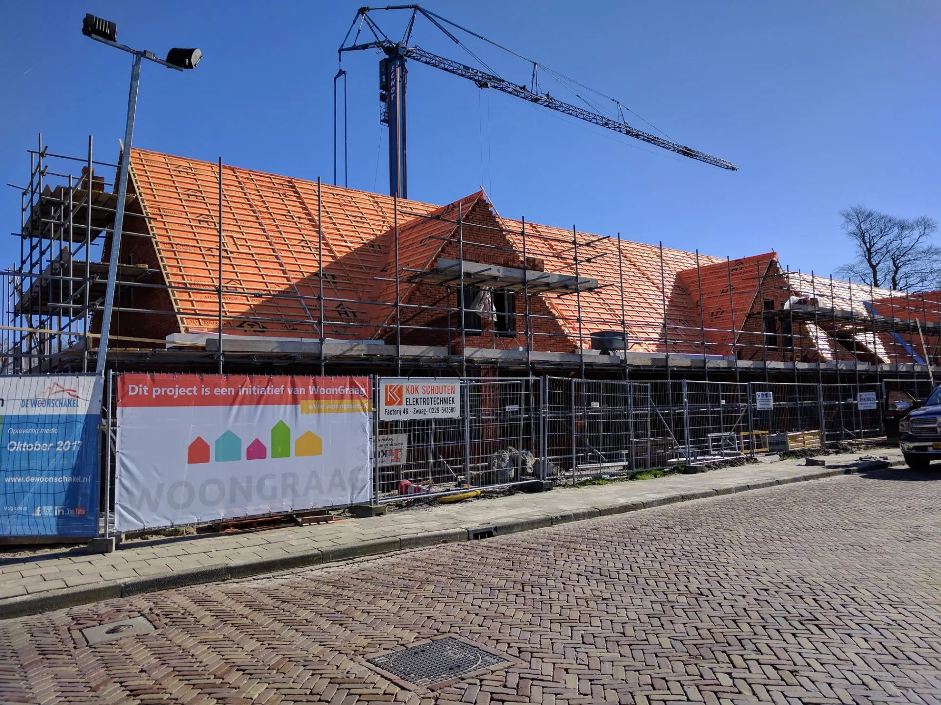 Hof van Wognum tijdens de bouw