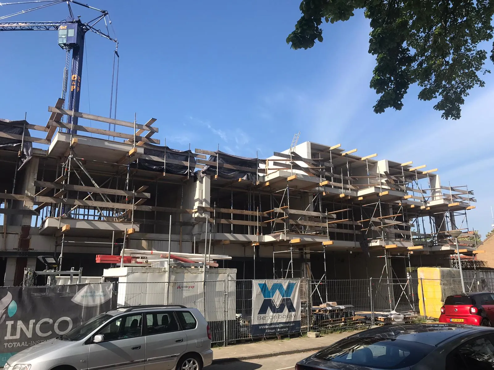 De bouw van Mattheus Staete bij het bereiken van het hoogste punt