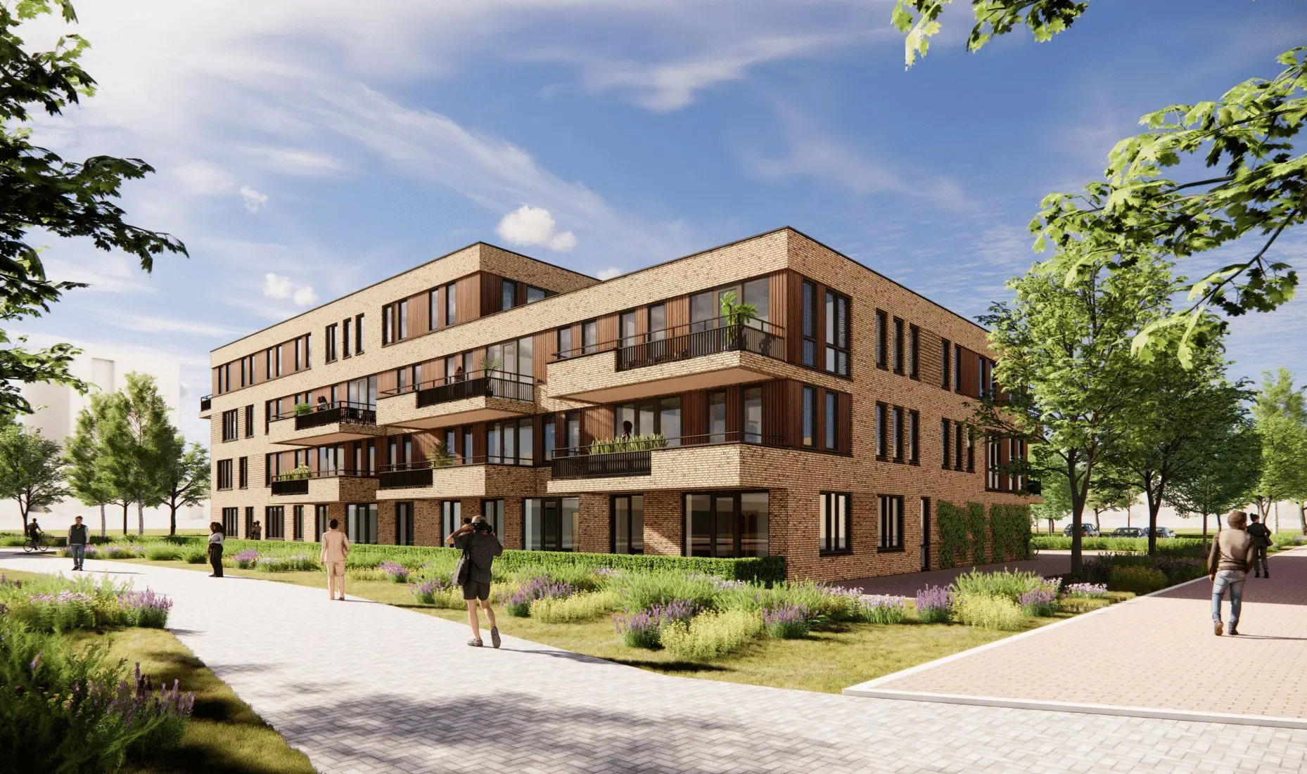 Voorlopig ontwerp van de voorzijde van Appartementengebouw Krokus